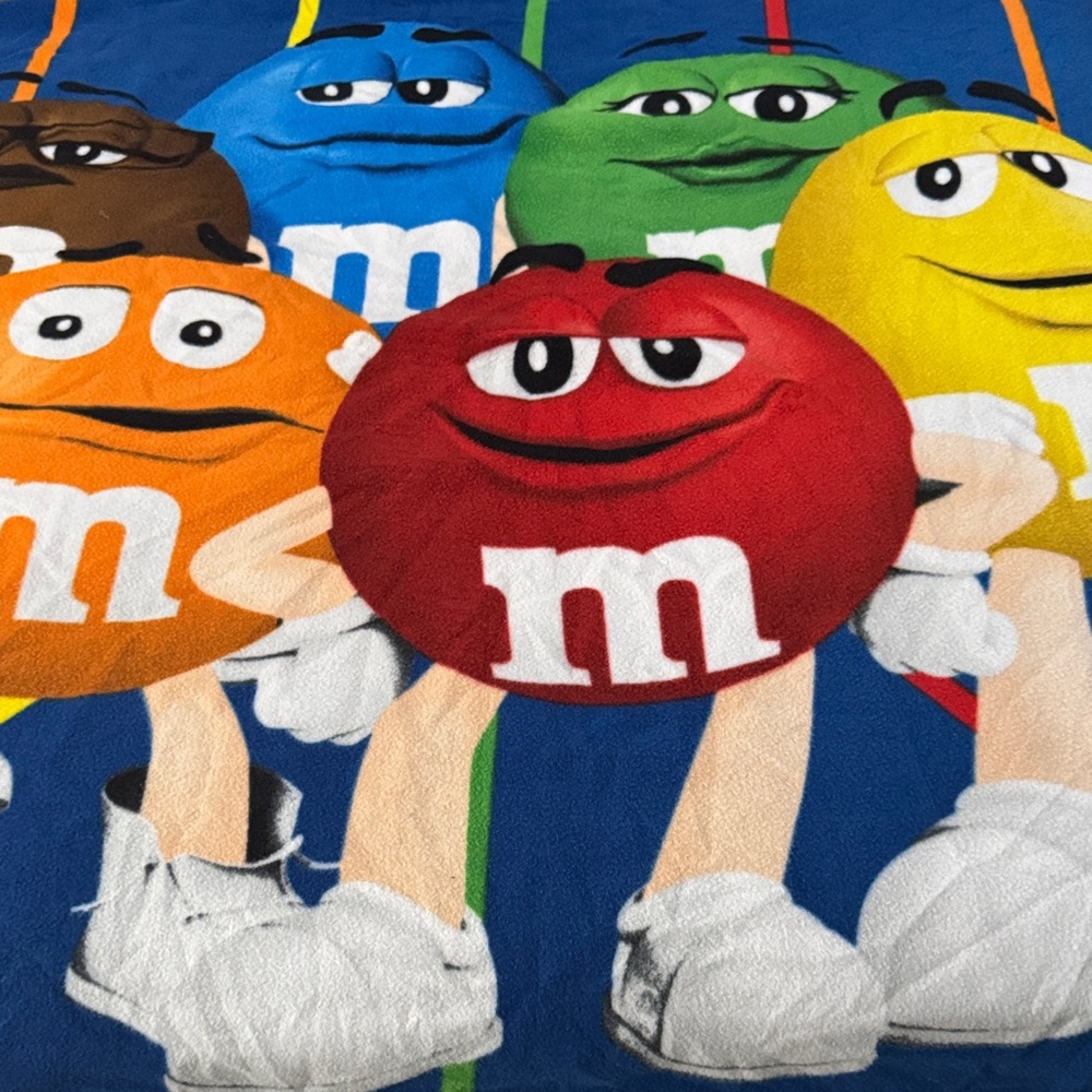 Colorful M&M's Character Blanket